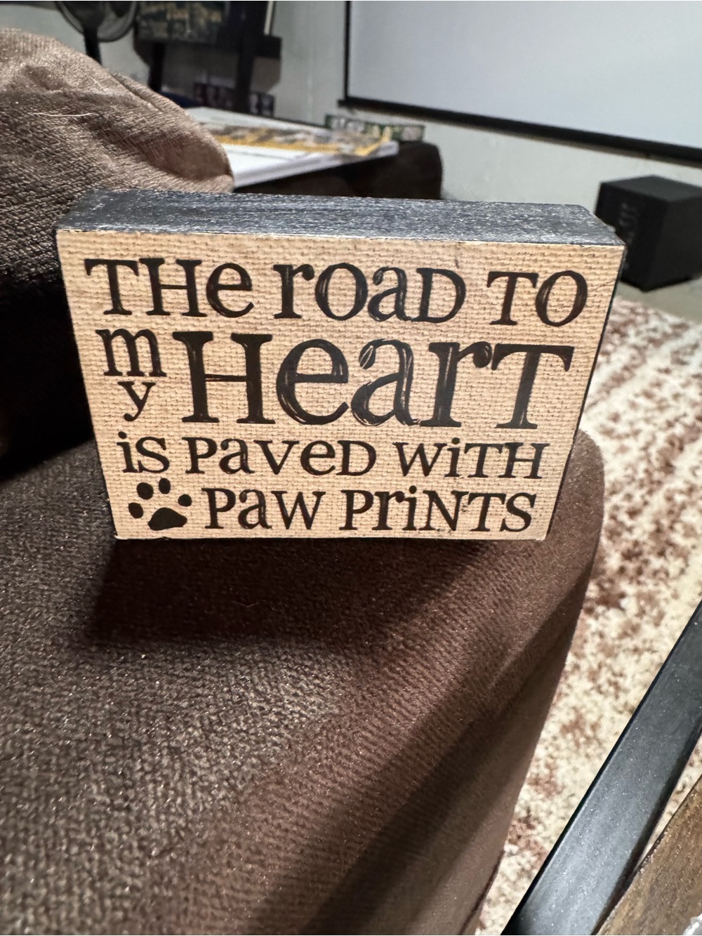 Rustic Paw Print Block Sign - Small